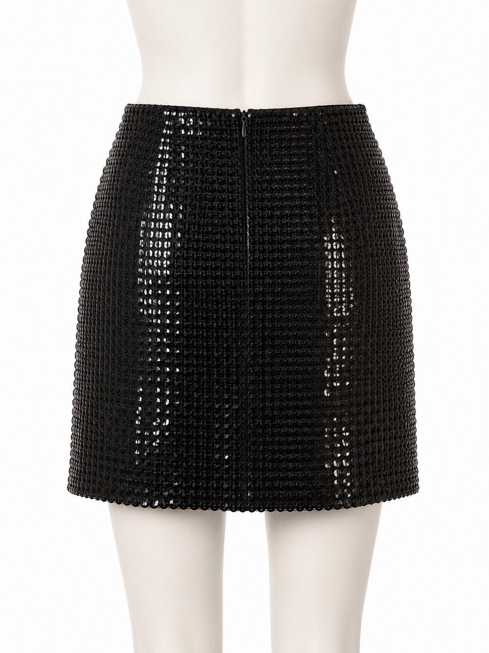 Carmen Marc Valvo Collection Black Sequin Mini Skirt Size 4 Cocktail Party
